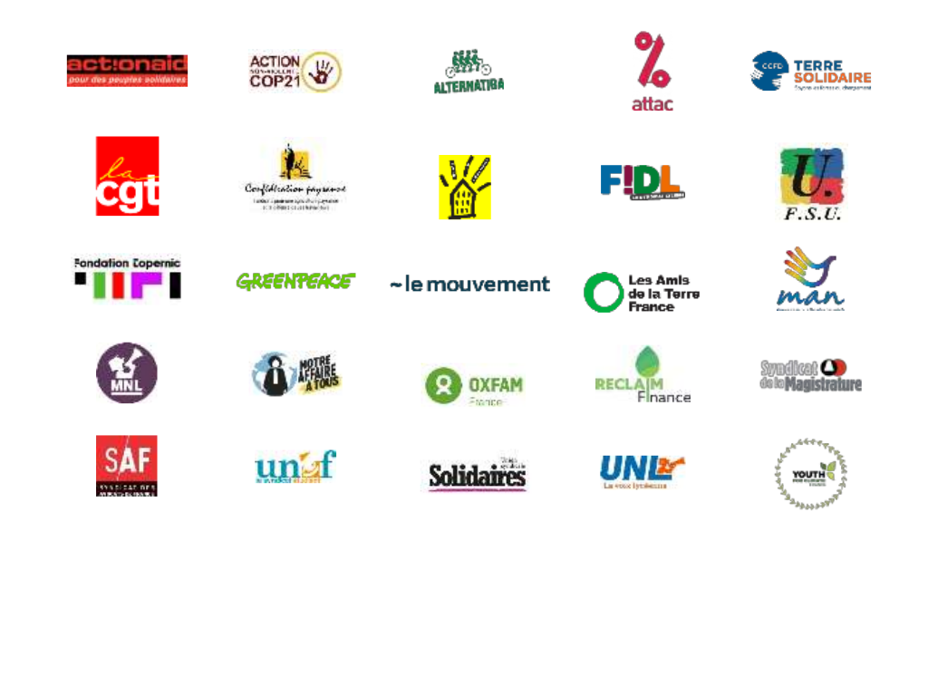 logos des 25 organisations appelant au premier mai