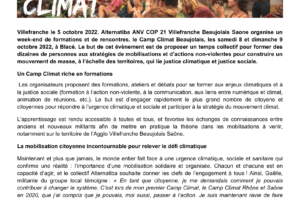 Camp Climat Beaujolais 2022 Communiqué de presse : image à la une