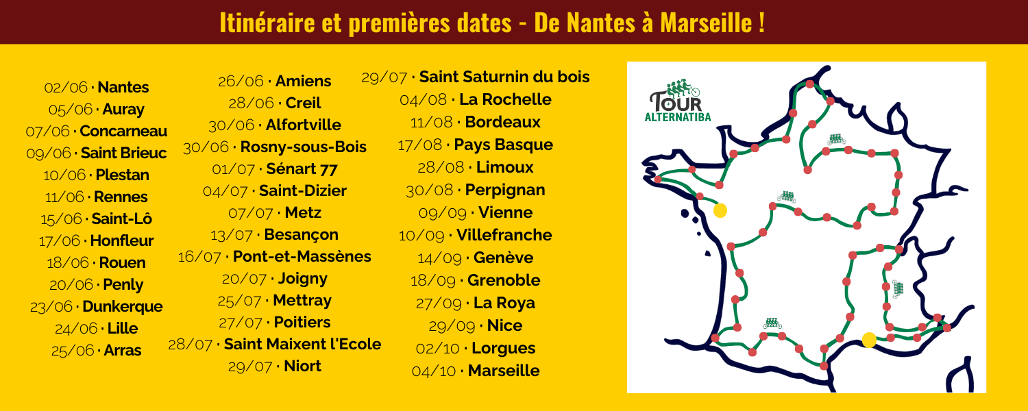 Itinéraire et premières dates - de Nantes à Marseille